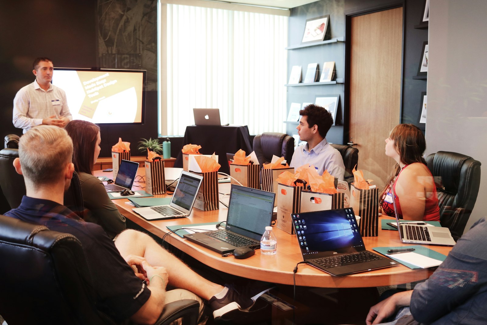 Business professionals collaborating